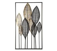 Casablanca Décoration murale, moderne, en métal, taille XL, grand format, pour le salon, couleurs : marron/doré/crème, dimensions : 95 x 53 cm