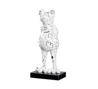 Casablanca Design Grande Sculpture décorative en Forme de Grenouille XXL en résine sur Socle en marbre Hauteur 68 cm Blanc Noir Idée Cadeau Hauteur 68 cm