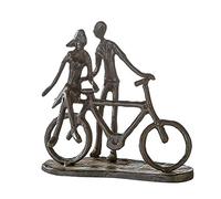 Casablanca Design Skulptur 'Pair on Bike' Paar Auf Fahrrad Eisen brüniert Hauteur 15 cm