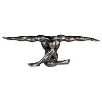 Casablanca Figurine décorative de qualité supérieure Cliffhanger 61 x 20 cm Argenté Antique
