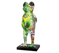 Casablanca Figurine décorative en Forme de Grenouille - Décoration d'art Moderne en résine - Design Street Art - Multicolore Hauteur : 30,5 cm