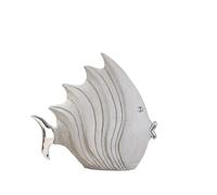 Casablanca Figurine décorative en Forme de Poisson Aspect Pierre - en résine synthétique - Décoration Maritime pour Salle de Bain d'invités et WC - Couleurs : Gris argenté - 29 x 26 cm