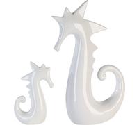 Casablanca Figurine décorative Hippocampe blanc 18 cm Salle de bain Décoration