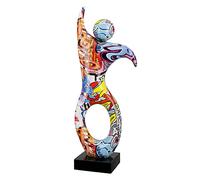 Casablanca Figurine décorative Sculpture Danseur XL - Décoration d'art Moderne en résine - Design Street Art - Multicolore Hauteur 36,5 cm, Coloré