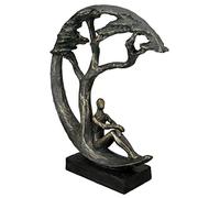 Casablanca Figurine décorative Sculpture en résine - Rêve de rêveur - avec étiquette - Couleur : Bronze - Hauteur 32 cm