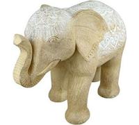 Casablanca Figurine éléphant Morani couleur naturelle hauteur. 25cm Poly, avec sculptures blanches
