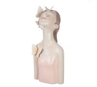 Casablanca Figurine Lady Butterfly - Hauteur 60 cm - Résine - Rose Brillant/Blanc - Motif Papillon - Décoration - Sculpture - Statue de Femme - Accessoire d'intérieur - Idée Cadeau