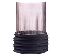 Casablanca Groove Vase décoratif en Verre cannelé Marron Hauteur 19,5 cm