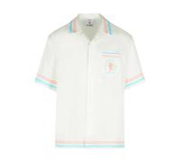 Casablanca, Homme, Chemises, Blanc, Taille: 2XL Dance Joy Cuban Collar SS Shirt