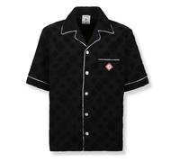 Casablanca, Homme, Chemises, Noir, Taille: XL Towelling Monogram Short Sleeve Shirt