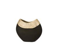 Casablanca Imperium Vase décoratif en Aluminium Doré/Noir Hauteur 23 cm