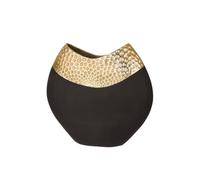 Casablanca Imperium Vase décoratif en Aluminium Doré/Noir Hauteur 29 cm