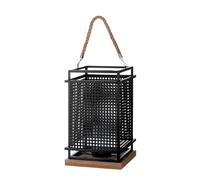 Casablanca Lanterne en métal tressé rectangulaire Noir Hauteur 40 cm Largeur 23 cm