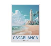 Casablanca, Maroc, Plage，Jigsaw Puzzle 1000 Pièces Puzzle Classique pour Adultes Et Enfants, Compétence Jouets Éducatifs Anniversaire Festival Cadeau（75x50cm）-DU71