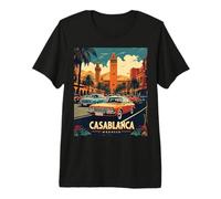 Casablanca Maroc Vintage 80s Style Retro T-Shirt Haut de Gamme