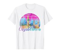 Casablanca Maroc Vintage Style Rétro Coucher de Soleil Marocain T-Shirt