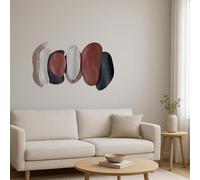 Casablanca modernes Design Relief mural Bueno en métal texturé, anthracite/marron/crème, 44 x 78 x 7 cm