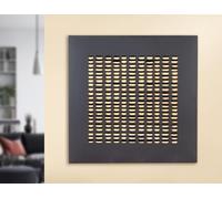 Casablanca modernes Design Relief mural Torus en métal, carré, noir mat, 80 x 80 x 5 cm