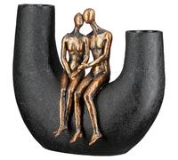 Casablanca Movement Vase en résine synthétique, Aspect métallique, Noir, Hauteur 21 cm, Forme Homme et Femme