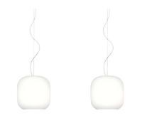 Casablanca Murea Suspension 2-flammes Pendelleuchte, blanc opalin mat