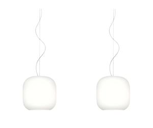 Casablanca Murea Suspension 2-flammes Pendelleuchte, blanc opalin mat