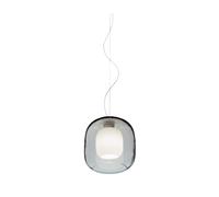 Casablanca Murea Suspension Pendelleuchte, verre cristal, diffuseur blanc opalin mat