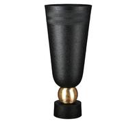 Casablanca Nama Vase Conique en Aluminium Noir craquelé Hauteur 48 cm Diamètre 21 cm
