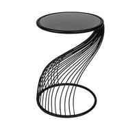 Casablanca Ray Table d'appoint Ronde en Verre et métal Noir Hauteur 53 cm x Ø 39 cm Table Basse