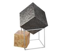 Casablanca Sculpture Cubes en métal - Anthracite/doré - Aspect métallique - Hauteur 50 cm - Sculptures - Décoration - Accessoires d'intérieur