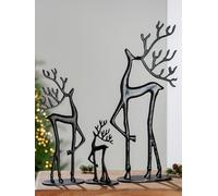 Casablanca Sculpture de Renne en Aluminium Noir Avent Décoration de Noël XL Hauteur 37,5 cm