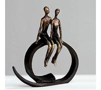 Casablanca Sculpture décorative en polyrésine - Amour & Partenariat - Couleur: Noir - Marron - Hauteur 35 cm