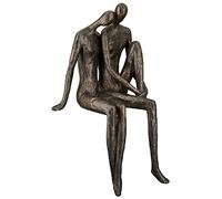 Casablanca Sculpture décorative en résine avec Inscription « Love Couple » Cadeau de Mariage Saint Valentin - Couleur : Bronze - Hauteur 35 cm