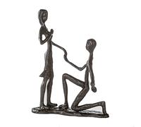 Casablanca Sculpture design Marry me Demande en mariage Hauteur 17 cm Largeur 14 cm En fer bruni Mariage Amour Salon Sculptures Décoration Moderne