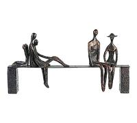 Casablanca - Sculpture - en Poly avec Figurines Bronze sur Banc H 23 cm