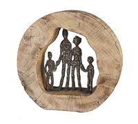 Casablanca - Sculpture - Figurine décorative - Famille - Bois de Mangue/Aluminium - Hauteur 28 cm