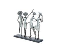Casablanca - Sculpture - Figurine - Figurine décorative - 4 Dames - Poly - Couleur : Argent Antique