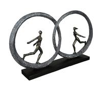 Casablanca Sculpture So in Love 89363 - Figurine Bronze en Deux Anneaux - Base Noire - Hauteur : 29 cm - Largeur : 49 cm - Profondeur : 9 cm