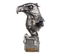 Casablanca Sculpture Steampunk - Figurine d'aigle - Résine d'aigle - Argent - Hauteur 27 cm