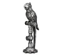 Statue d'oiseau perroquet Steampunk, en résine argentée. Hauteur 30 centimètres, décoration moderne et originale