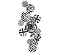 Casablanca Soulage mural moderne XXL en métal - Cercle décoration murale noir et blanc - 60 x 132 cm