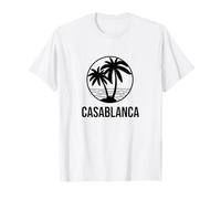 Casablanca Souvenir Vacances Vacances Palmier Voyage d'été T-Shirt