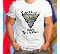 Casablanca St Barth Tennis Club T Shirt Homme Mode Décontracté Tee Shirt Confortable Nouveau Arrivage Idéal Été Cadeau Sport Loisirs Look Urbain Flash L,M,S,XL,XXL,XXXLRétroTissu tricoté