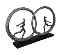 Casablanca Sculpture So in Love 89363 - Figurine Bronze en Deux Anneaux - Base Noire - Hauteur : 29 cm - Largeur : 49 cm - Profondeur : 9 cm