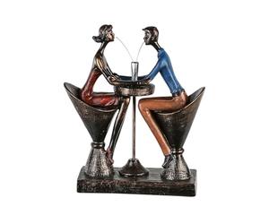 Casablanca Statue Couple Table for Two, Résine Bronze 25 cm | Un joli moment de complicité à deux. Trouve sa place au salon comme au bureau. Un bel objet de décoration.