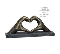Casablanca Sculpture décorative Coeur de Mains - Amour - Poly Largeur 36 cm