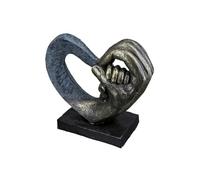 Casablanca Statue Cœur Hands of Love, Résine Bronze Gris 14 cm