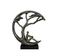Casablanca Figurine décorative Sculpture en résine - Rêve de rêveur - avec étiquette - Couleur : Bronze - Hauteur 32 cm