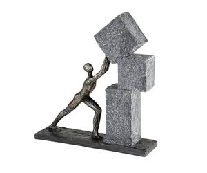 Casablanca Statue Stacking, Résine Bronze Gris 30 cm | Un symbole de force et de volonté. Trouve sa place au salon comme au bureau. Un bel objet de décoration.