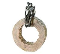 Casablanca - Sculpture - Figurine décorative - Together - Bois de manguier/Aluminium - Hauteur 39 cm