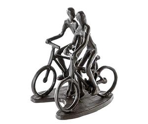 Casablanca Statue Vélo Balade à Vélo, Fer Brun 13 cm | Un clin d'œil aux amateurs de cyclisme. Elle trouve facilement sa place au salon en chambre ou au bureau.